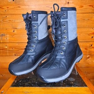 ❤️ UGG Adirondack III Black & gray leather snow boots winter waterproof …